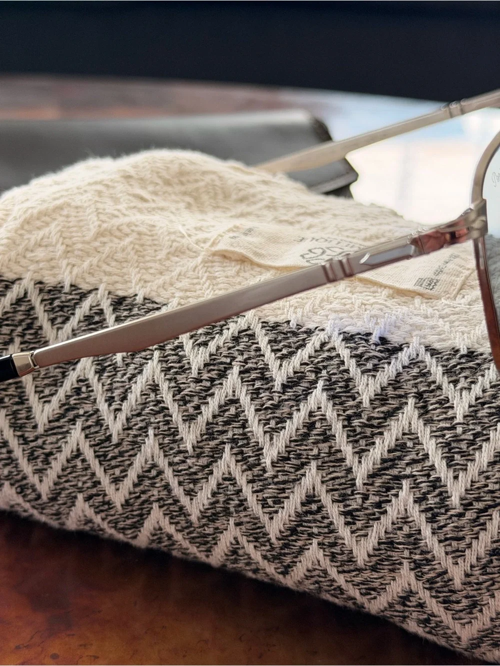 Persol Silver Frame Sunglasses with Gray Lenses